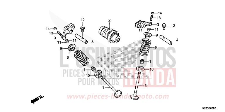 ARBRE A CAMES/SOUPAPE de CRF125F "Petites Roues" EXTREME RED (R292) 2019